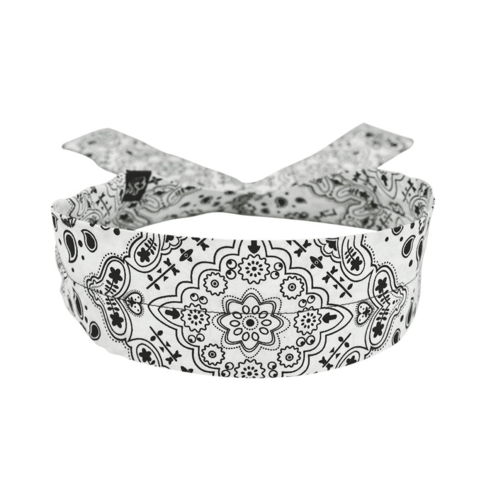 Zan Headgear Cooldanna - White Paisley, Cotton